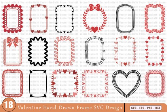 18 Hand-Drawn Frames for Your Valentine Creations