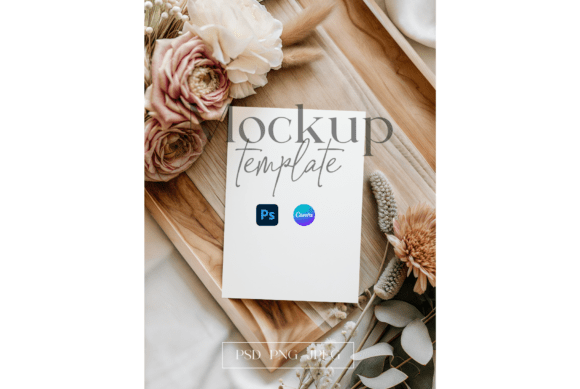 5x7 Card Mockup with Blush Florals: A Designer's Dream Template