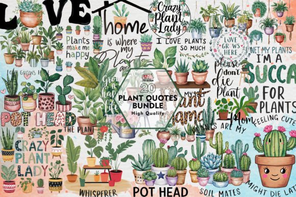 Botanical Elegance: Transforming Projects with Plant Quotes Clipart