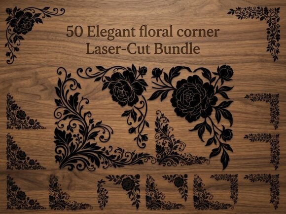 Elegant Floral Corner: A Design Asset for Refined Projects