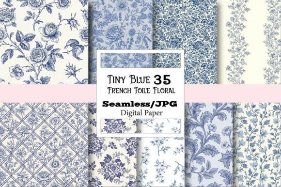 The Enduring Charm of Tiny Blue French Toile Floral Patterns