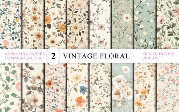 Timeless Charm: The 62 Seamless Vintage Floral Wallpaper Bundle