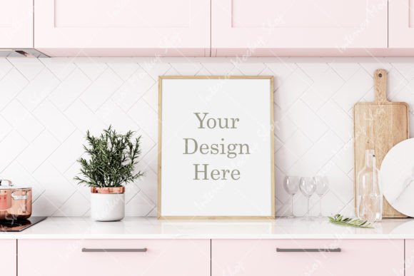 Transform Your Artwork with a Stylish Kitchen Room Frame Mockup