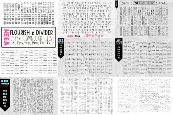 Unlocking Elegance: The 3949+ Mega Flourish & Divider SVG Bundle