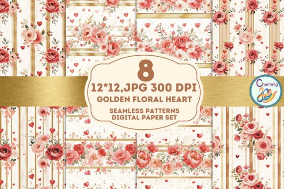 Unwrapping the Charm of Seamless Paper: Golden Floral Heart