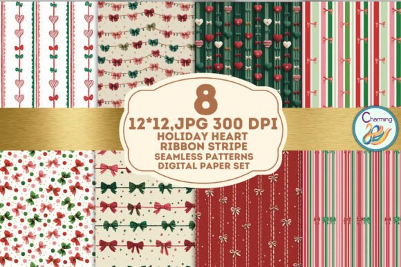 Unwrapping the Charm of Seamless Paper: Heart Ribbon Stripe