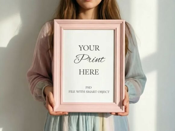 Vertical Pink Frame Mockup: Bringing Your Art to Life